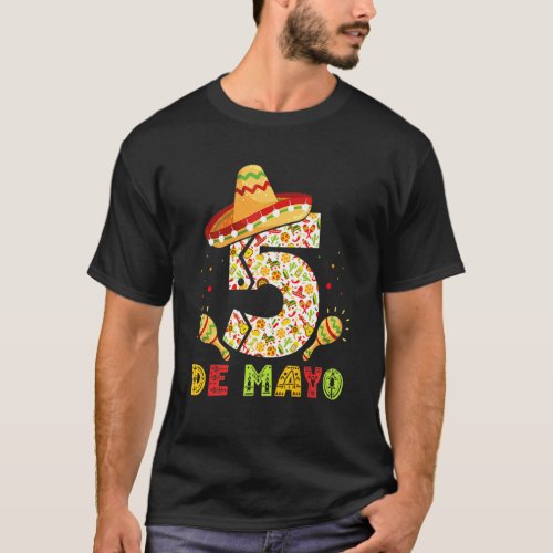 Cute Cinco De Mayo Sombrero Mexican 5 De Mayo T_Shirt