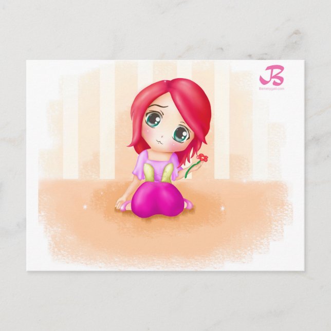 Cute Cindy Anime Manga Chibi Colorful Postcard (Front)