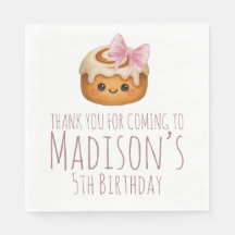 Cute Cinnamon Roll Bun Girl Birthday Party