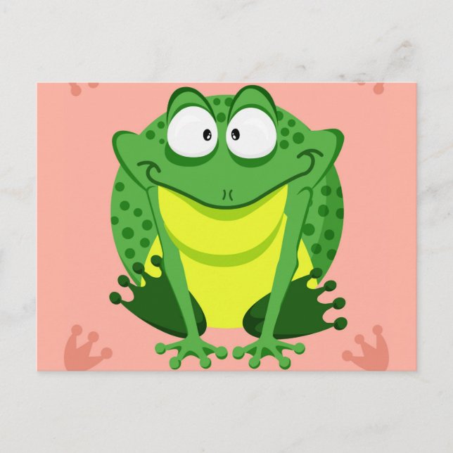 Cute circle frog postcard (Front)