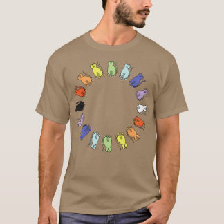 Cute Circle Rainbow Cat Graphic T-Shirt