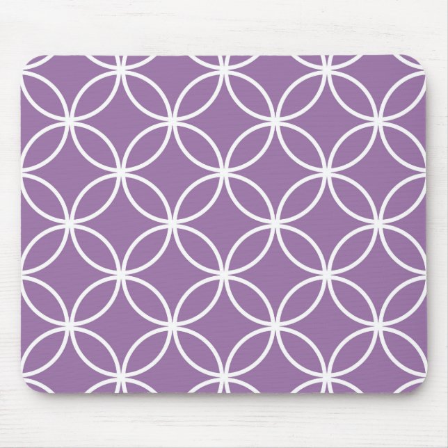 Cute Circles Geometric Pattern Lavender Purple Mouse Pad (Front)