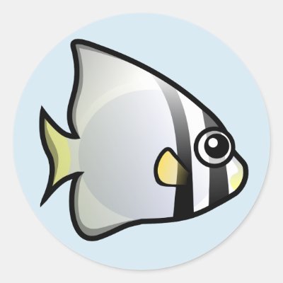 Cute Circular Batfish Classic Round Sticker