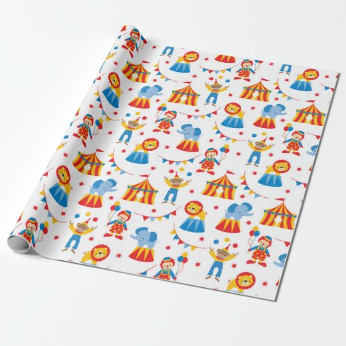 Cute Circus Animal Wrapping Paper