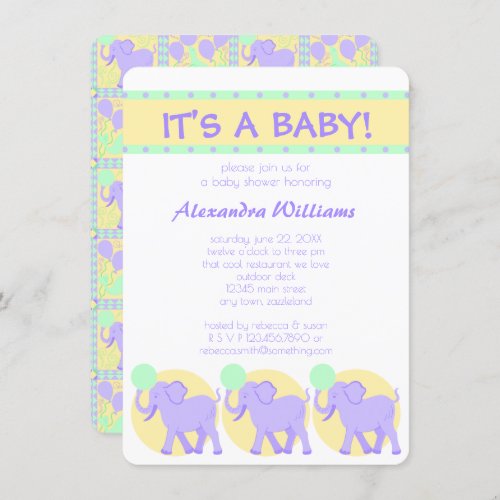 Cute Circus  Baby Shower Its A Baby Adorable Invitation