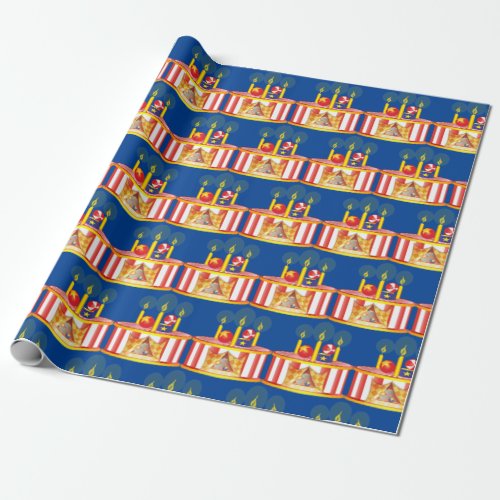 Cute Circus Ball Podium Cake Wrapping Paper