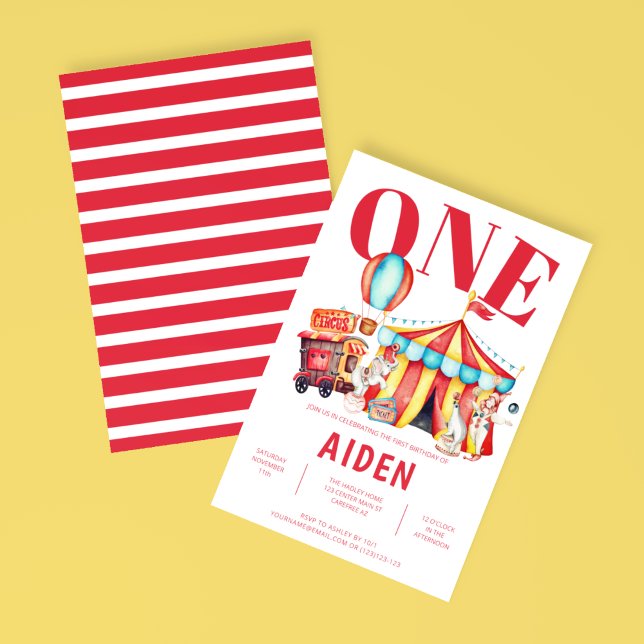 Cute Circus Big Top Kid's Birthday Invitation (Creator Uploaded)