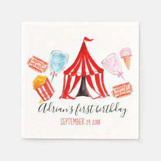 Cute circus carival kid party napkin