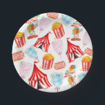 Cute circus carnival children party paper plates<br><div class="desc">This is a cute circus carnvial childern party paper plates. Perfect for any kids party with a circus or carnival theme. 
Has different watercolor illustrations of different circus/carnival elements.</div>