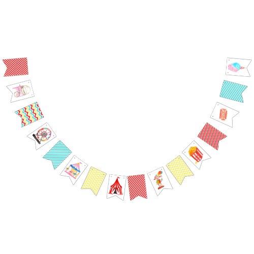 Cute Circus Carnival Festival Children Kids Party Bunting Flags