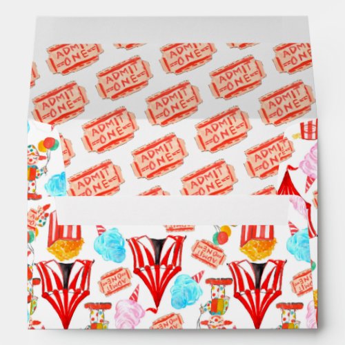 Cute Circus Carnival Festival Children Kids Party Envelope