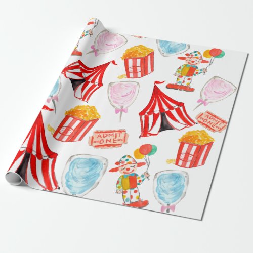 Cute Circus Carnival Kids Party Wrapping paper