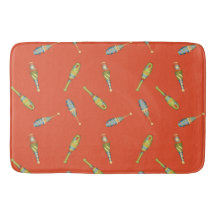 Cute Circus Juggling Stick Red Bathmat Rug