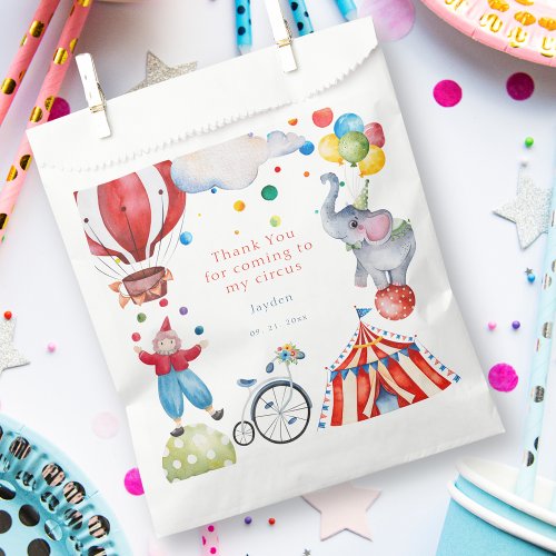 Cute Circus Kids Birthday Party Favor Bag