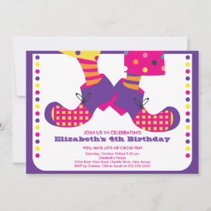 CUTE Circus Kids Birthday Party Invitation