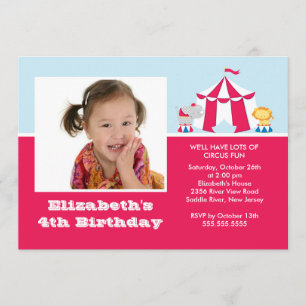 CUTE Circus Kids Birthday Party Invitation PHOTO