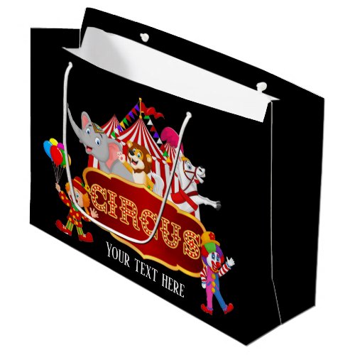 cute circus lovers party add text large gift bag