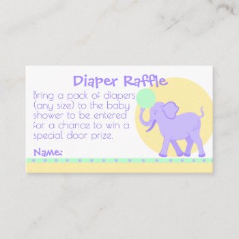 Cute Circus Neutral Baby Shower Diaper Raffle Enclosure Card by ArtfulDesignsByVikki at Zazzle