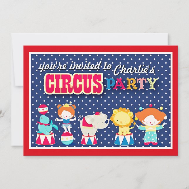 Cute Circus Party Invitation (Front)