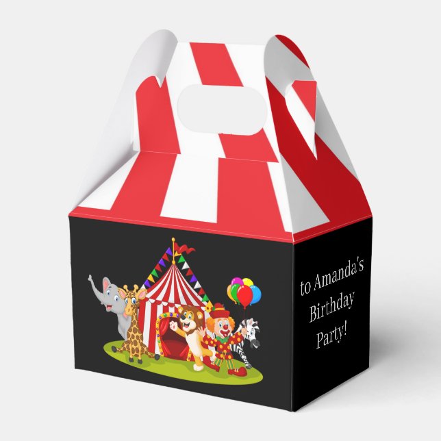 cute Circus thank you add text Favor Boxes (Front Side)
