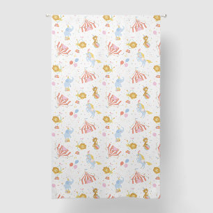 Cute Circus with tents and animals on white Blackout Curtains