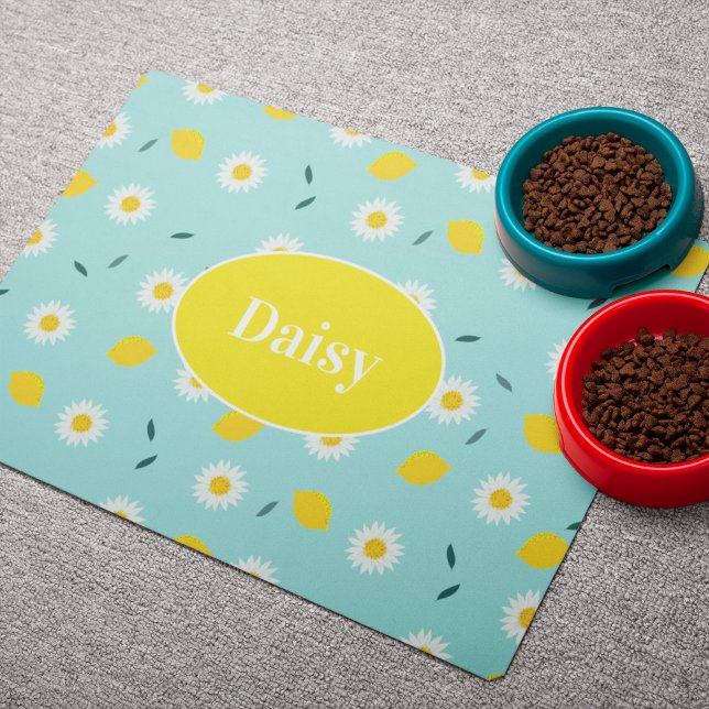 Cute Citrus and Floral Pattern Pet Placemat (Creator Uploaded)