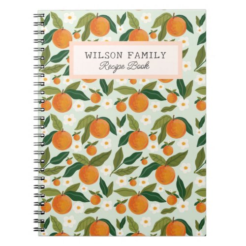 Cute Citrus Cute  Personalized Family Recipe Book