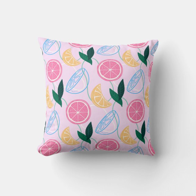 Cute Citrus pattern Throw Pillow (Front)