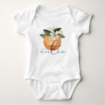 Cute Citrus Tangerine Little Cutie Fruit Baby Bodysuit Cute Citrus Tangerine Little Cutie Fruit Baby Bodysuit