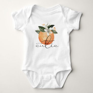 Cute Citrus Tangerine Little Cutie Fruit Baby Bodysuit