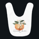 Cute Citrus Tangerine Little Cutie Orange Baby Baby Bib<br><div class="desc">This fruit themed baby bib features a watercolor clementine,  orange,  or tangerine and a cute handwritten font and the saying "Little Cutie". This bib is perfect for announcing a new baby in the family or as a baby shower gift.</div>