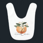 Cute Citrus Tangerine Little Cutie Orange Baby Baby Bib<br><div class="desc">This fruit themed baby bib features a watercolor clementine,  orange,  or tangerine and a cute handwritten font and the saying "Little Cutie". This bib is perfect for announcing a new baby in the family or as a baby shower gift.</div>