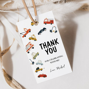 Cute City Cars Birthday Gift Tag
