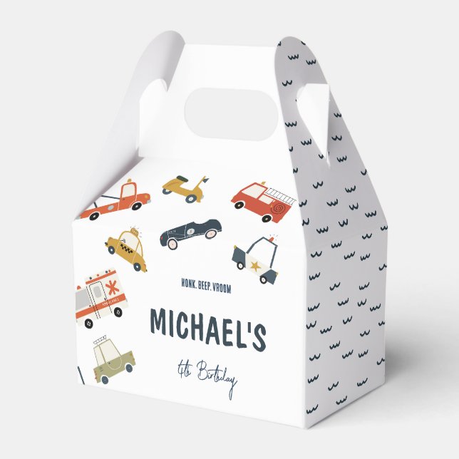 Cute City Cars Gable Favor Box (Front Side)