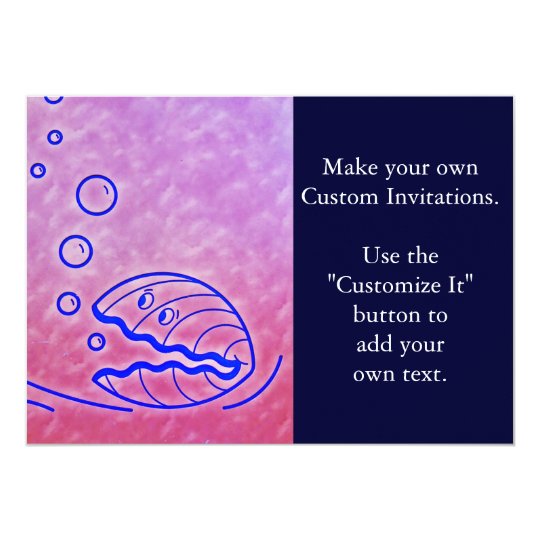 Cute Clam Shell Under the Sea Blue Purple Card