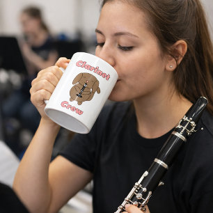 Cute Clarinet Crew Brown Puppy Dog Coffee Mug