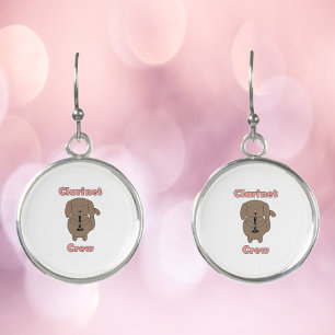 Cute Clarinet Crew Dog Musician Music Lover Earrings