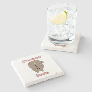 Cute Clarinet Crew Puppy Dog Stone Coaster