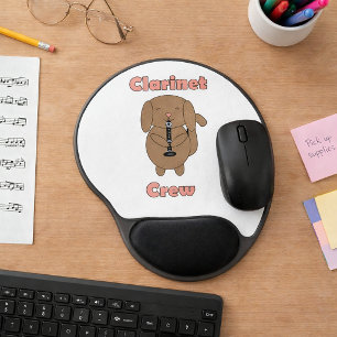 Cute Clarinet Crew Puppy Kawaii Gel Mouse Pad