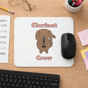 Cute Clarinet Crew Puppy Musician Mouse Pad