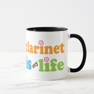 Cute Clarinet is Life Retro Flowers Mug