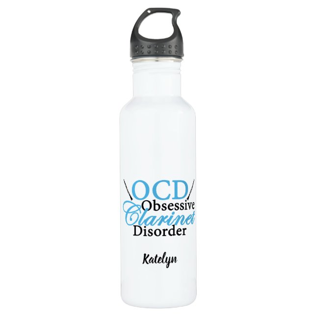 Cute Clarinet Player Stainless Steel Water Bottle (Front)