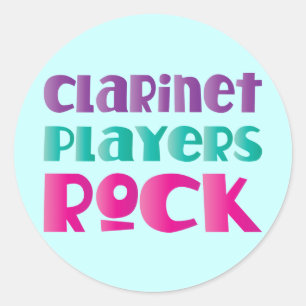 Cute Clarinet Players Rock Music Gift Classic Round Sticker