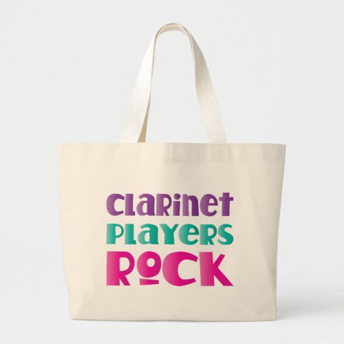 Cute Clarinet Players Rock Music Gift Large Tote Bag