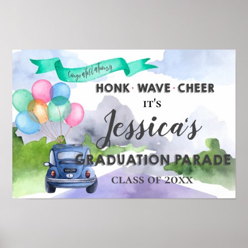 Cute Class Of 2022 Drive By Graduation Parade  Poster