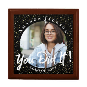 Cute Class of 2024 You Did It Black Graduation Gift Box
