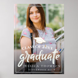 Cute Class Of 2026 Photo Graduation Announcement Poster