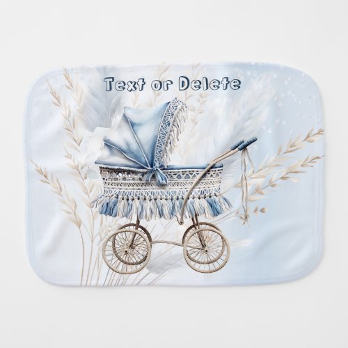Cute Classic Baby Stroller Blue Floral Beautiful Baby Burp Cloth