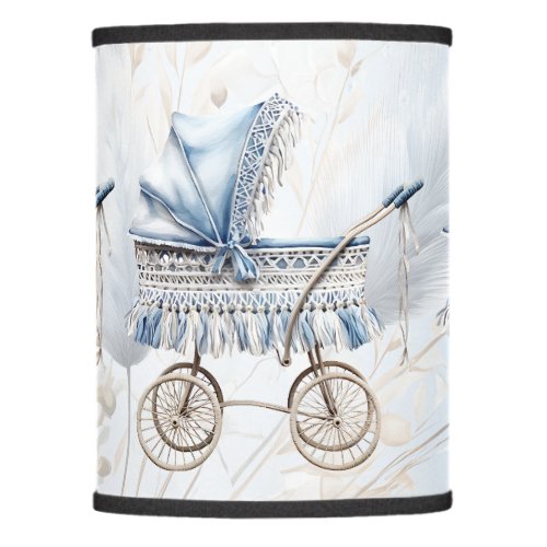 Cute Classic Baby Stroller Blue Floral Beautiful Lamp Shade