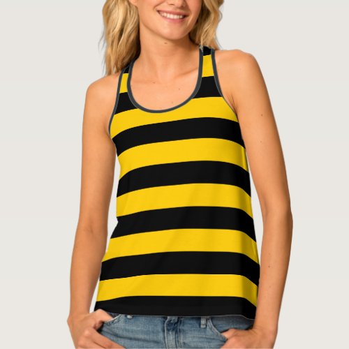 Cute Classic Bumble Bee Stripes Striped Pattern Tank Top